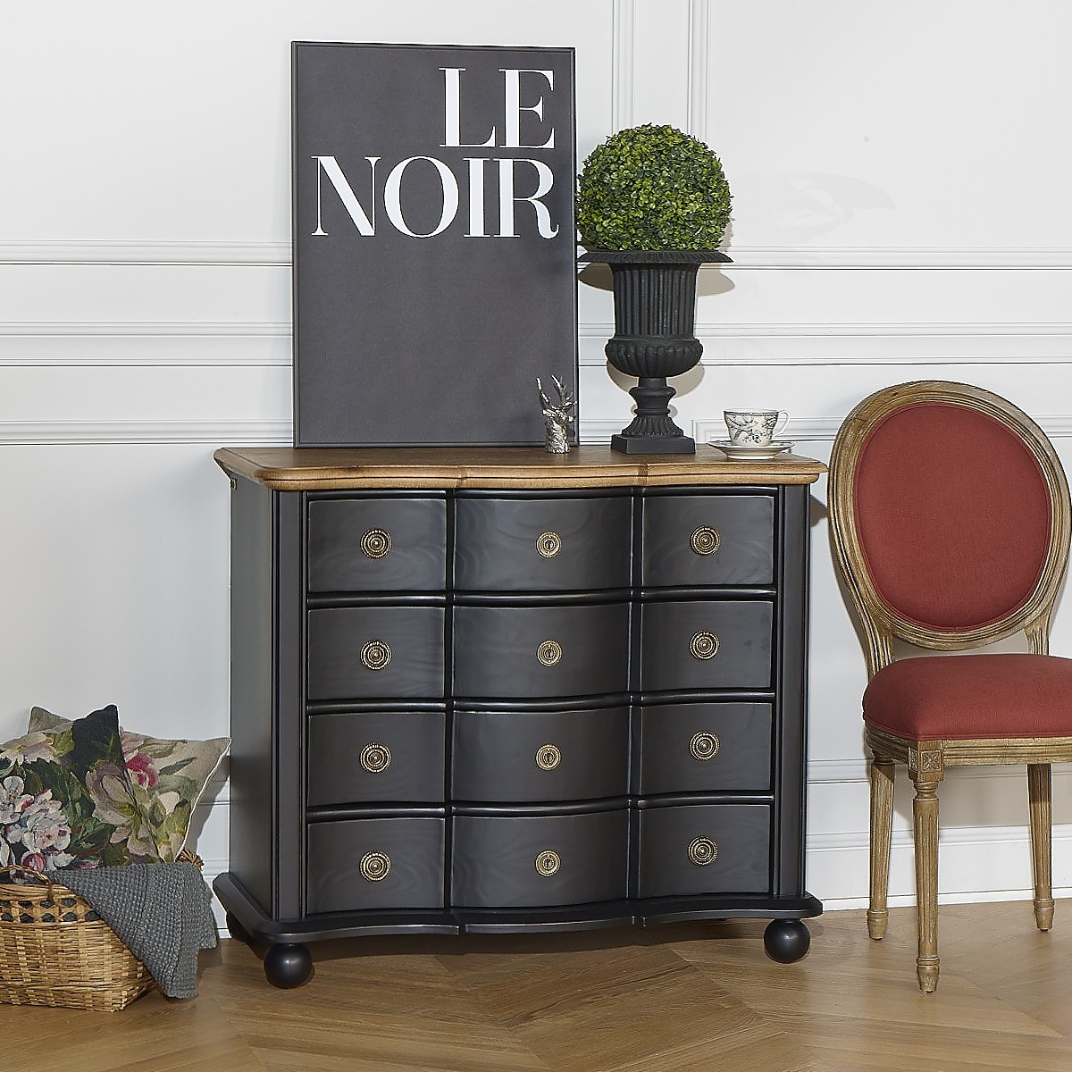 Commode 4 tiroirs DIANA noir, ROBIN DES BOIS