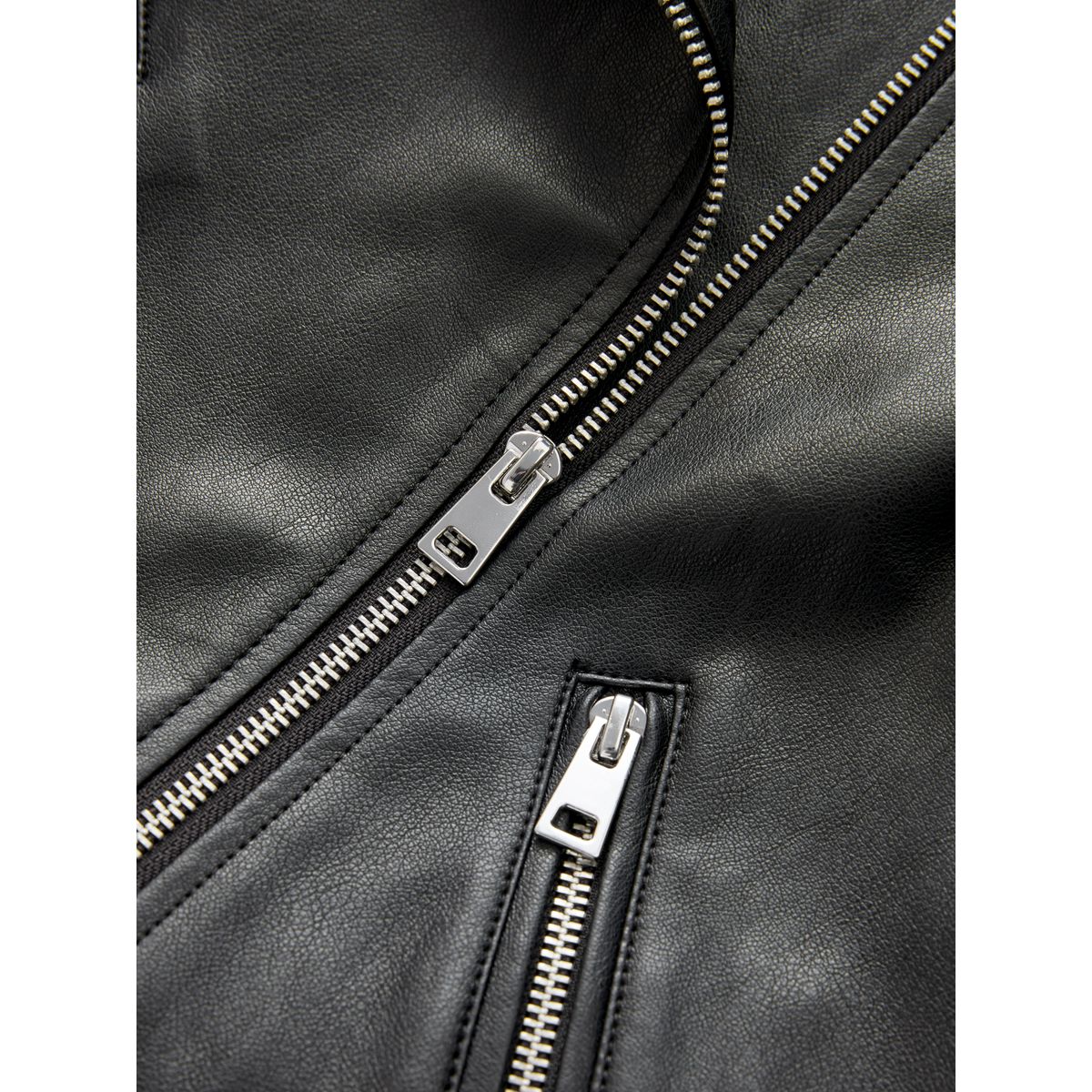 Veste motard en simili cuir noir, NEXT