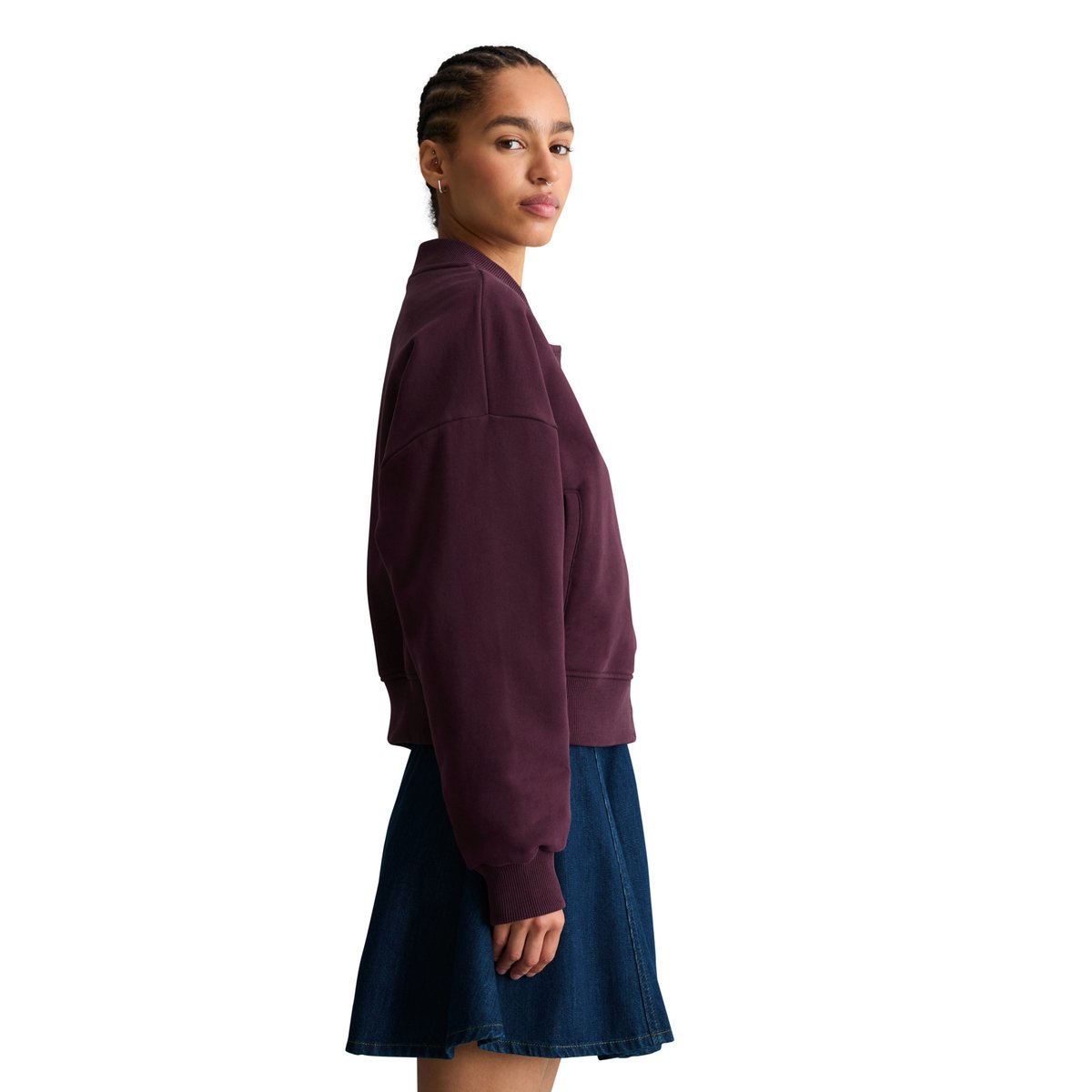 Veste college courte en molleton en coton bio tout doux rouge, MARC O’POLO DENIM