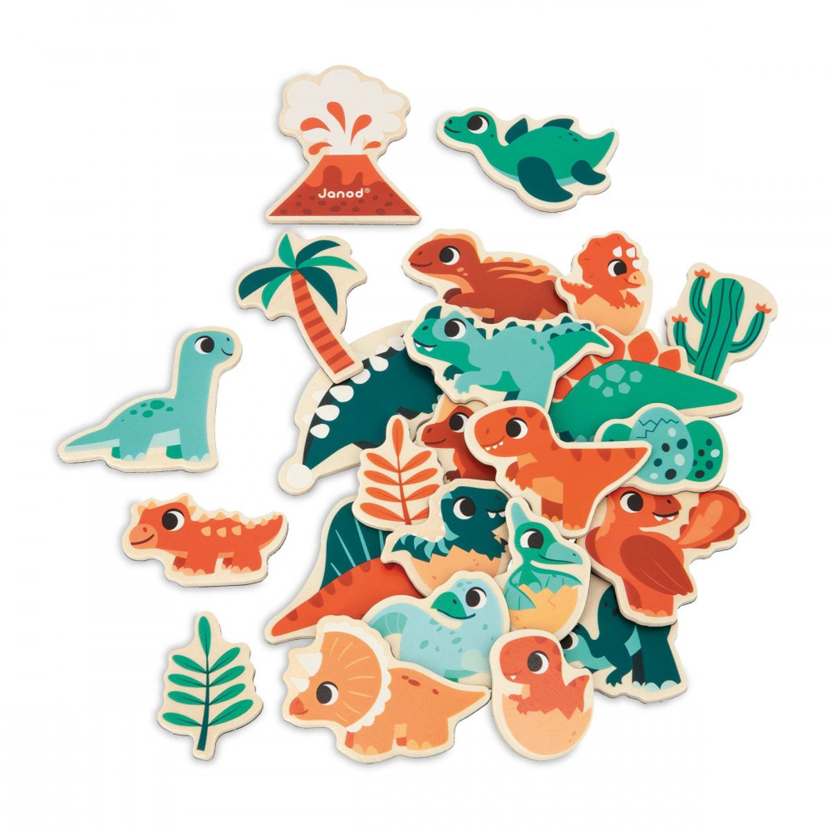 Dino - Magnets Dino 24 Pcs multicolore, JANOD