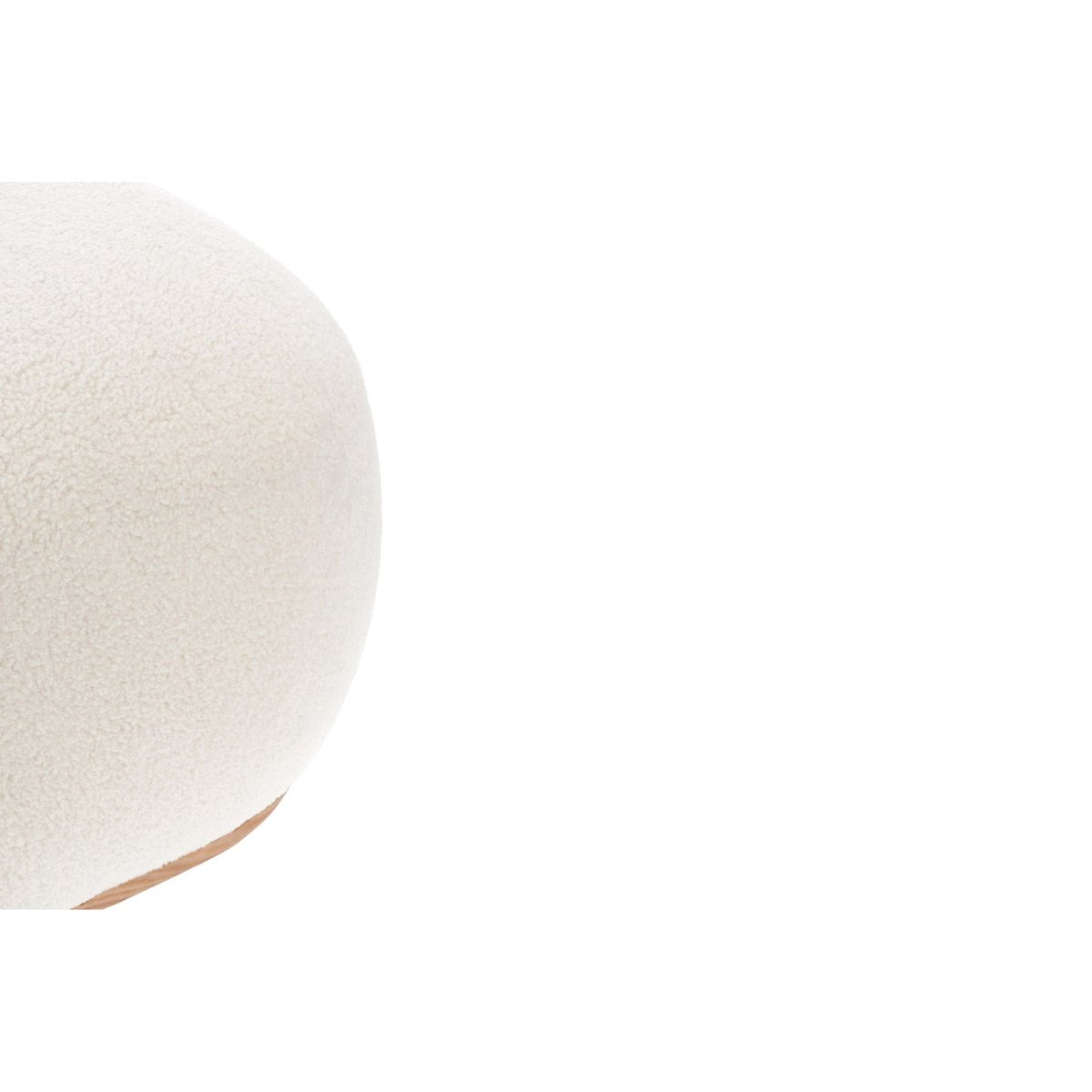Pouf carré bouclette blanc ivoire L68 - STRATUS blanc, HELLIN, DEPUIS 1862