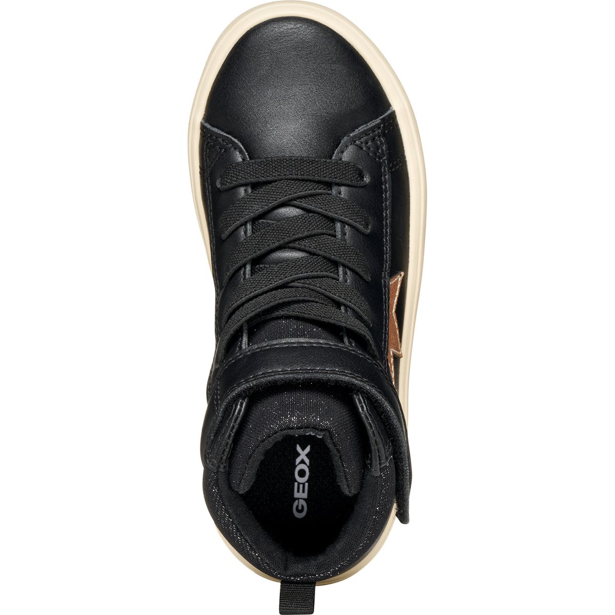 Baskets respirantes montantes Gisli noir/champagne, GEOX