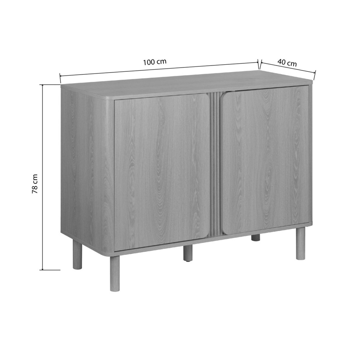 Buffet 2 portes en bois L100cm- NOA bois clair, DRAWER