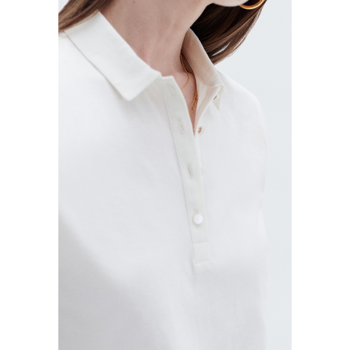 T-shirt droit col polo en coton TIRUS ivoire, CAROLL