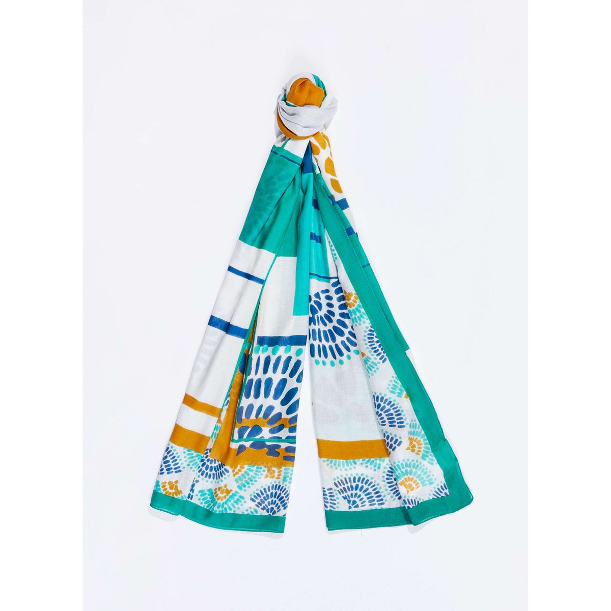 Grand foulard imprimé AURELIO vert lerida, LA FIANCÉE