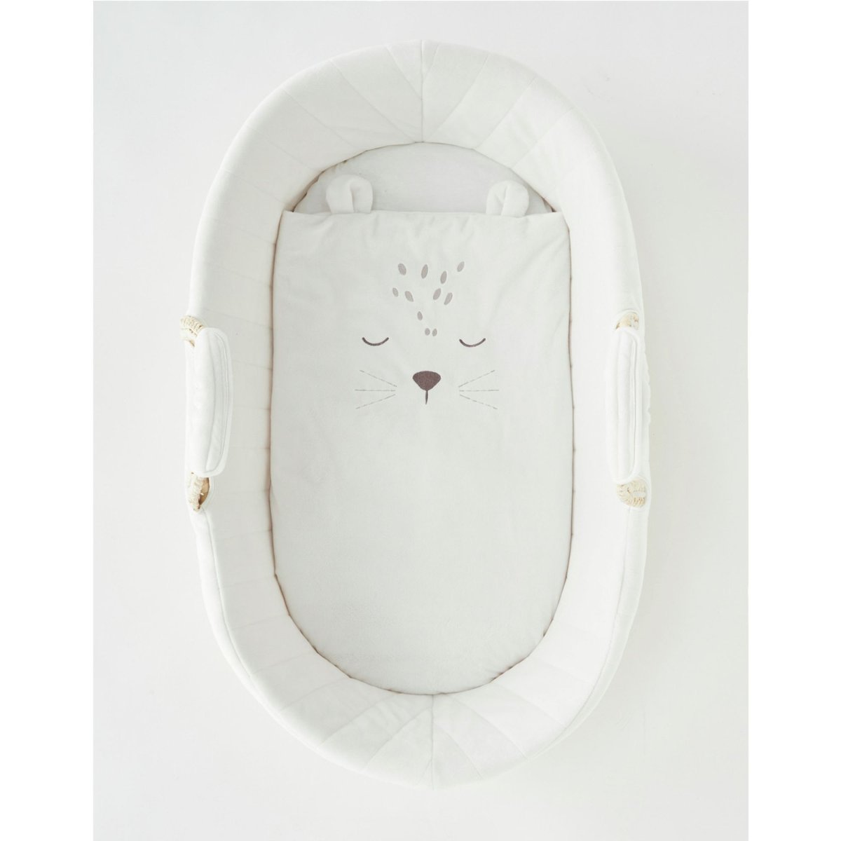Couffin Babou & Kendi en Veloudoux naturel écru blanc, beige, NOUKIE'S