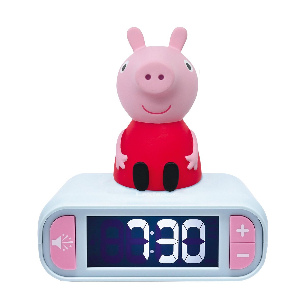 Réveil avec veilleuse Peppa Pig en 3D rose, LEXIBOOK