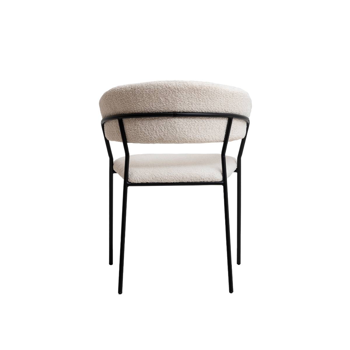 Lot de 2 chaises en tissu et métal KANOA blanc, MADE IN MEUBLES 