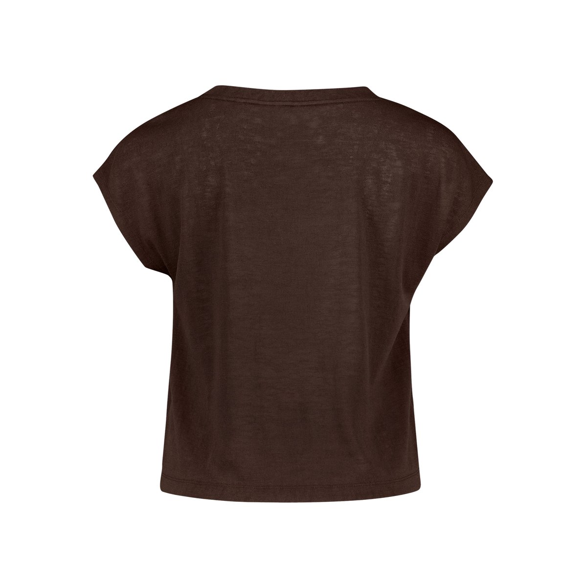 T-shirt à manches courtes à encolure en v chocolate plum, ZERO