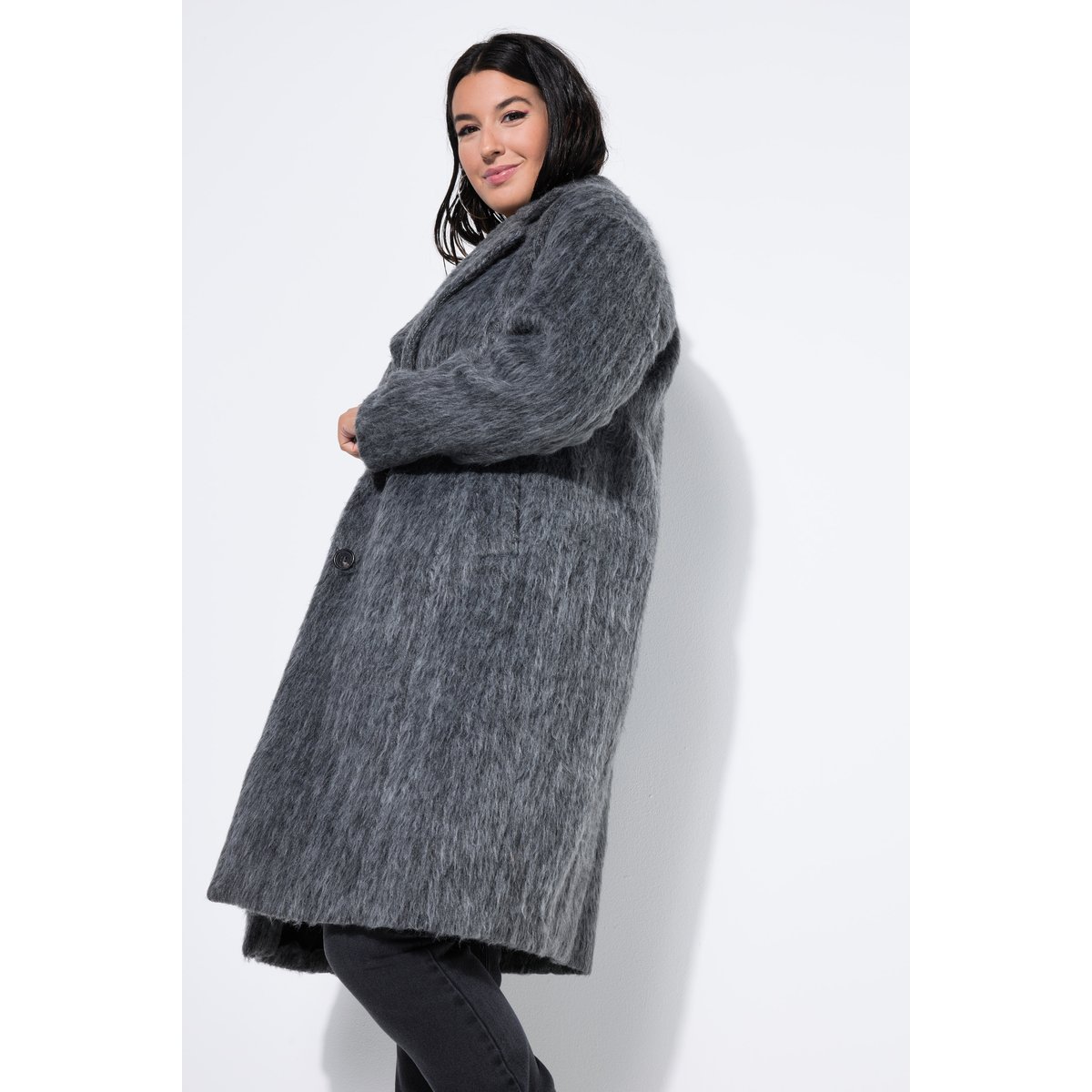 Manteau oversize chiné gris foncé, STUDIO UNTOLD