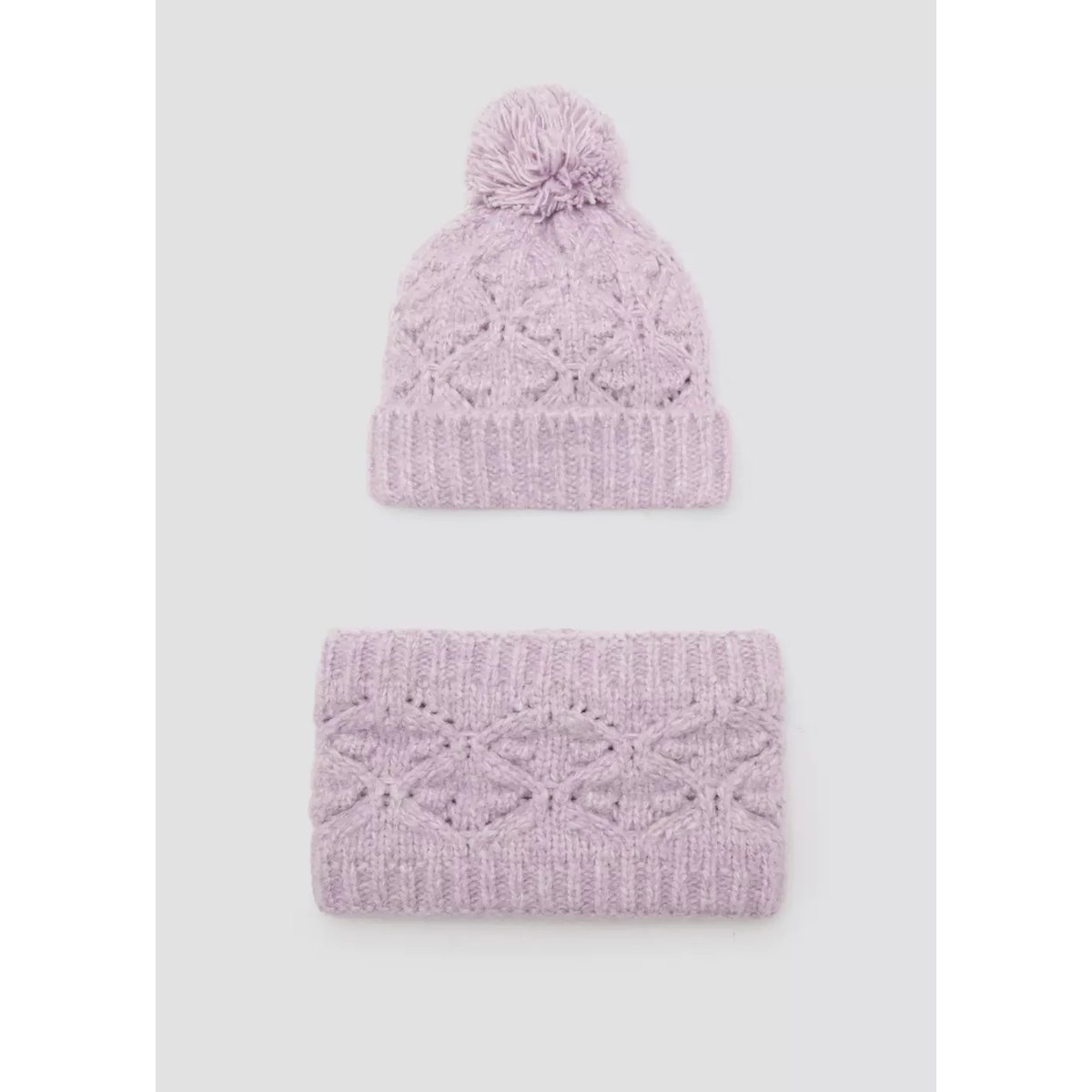 Écharpe maille torsadée lilas, MANGO BABY