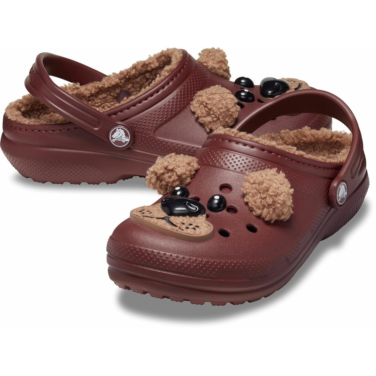 Kids' IAM Brownbear Clogs with Faux Fur Lining brown, CROCS