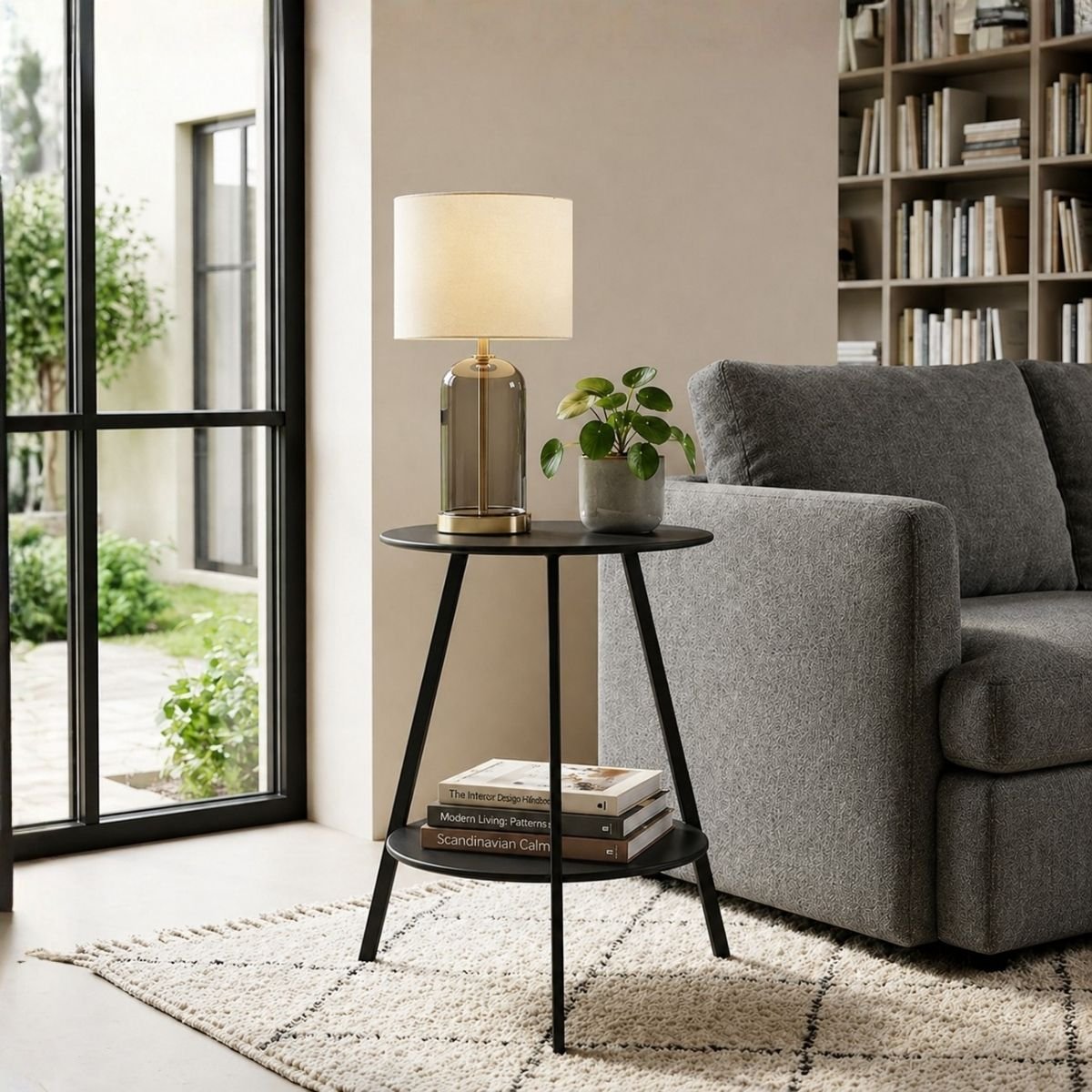 Table d'appoint extérieure SEATLE noir, MICA DECORATIONS