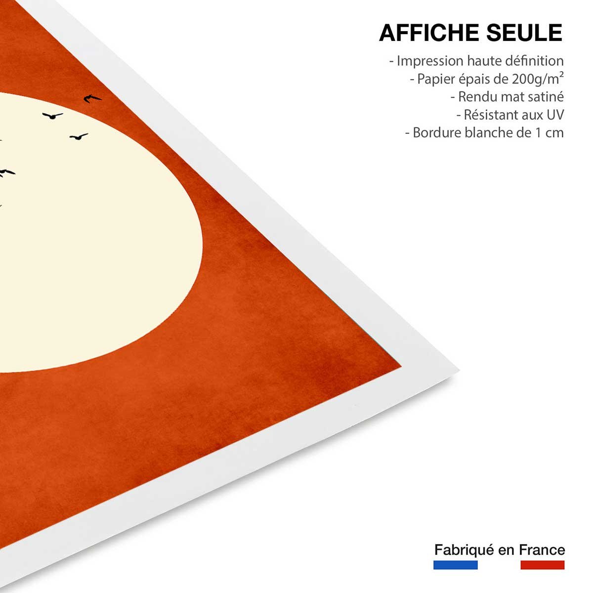 Affiche illustration ""Chaleur rouge"" affiche seule, HEXOA
