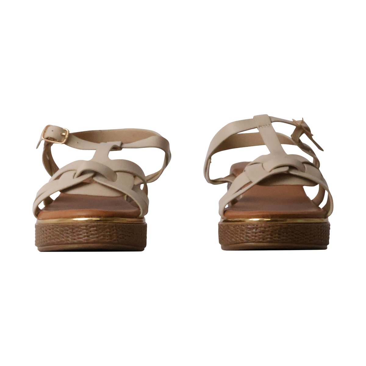 Sandales Compensées à Brides Paris beige, ENZA NUCCI