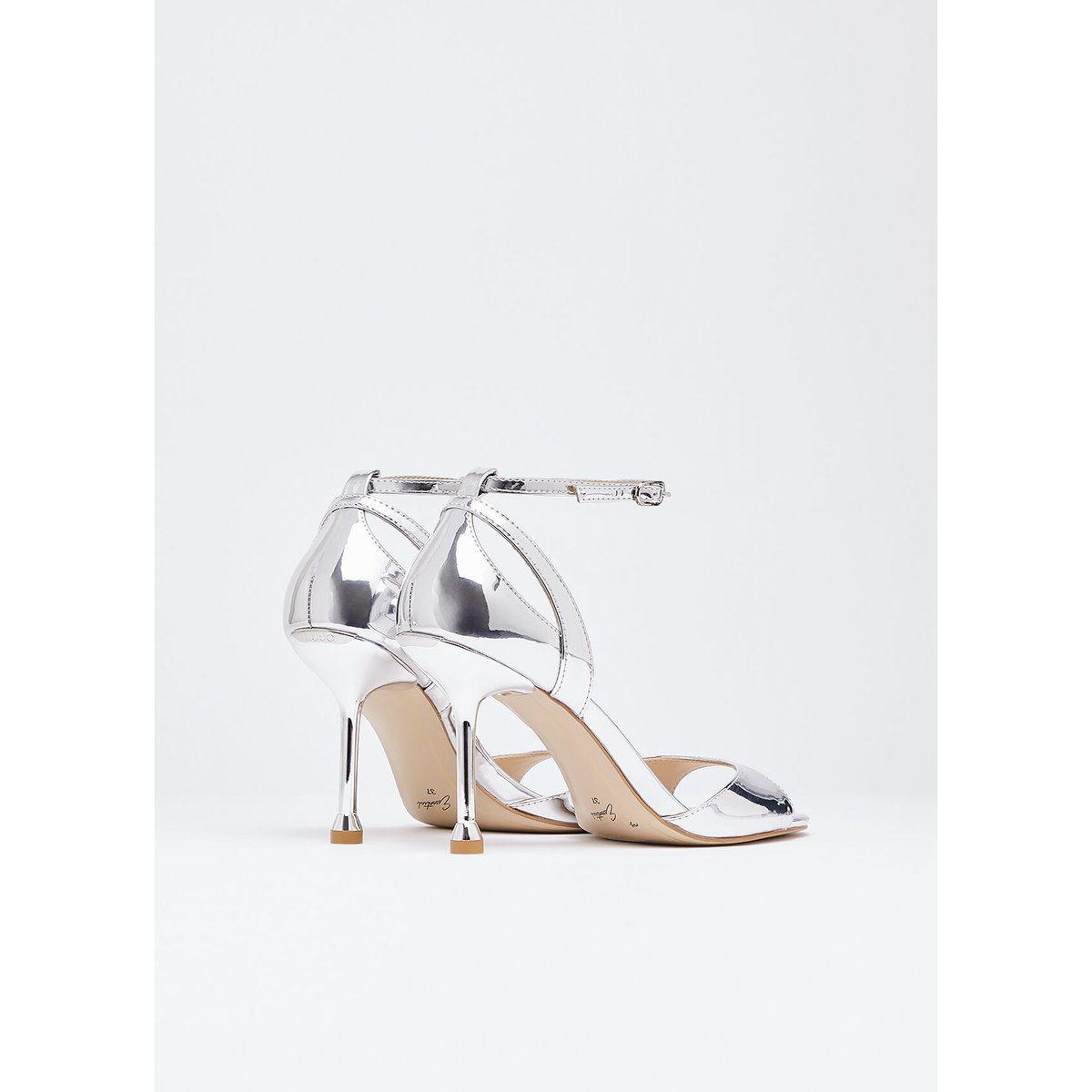 Sandales en cuir verni avec talon argent, LIU JO