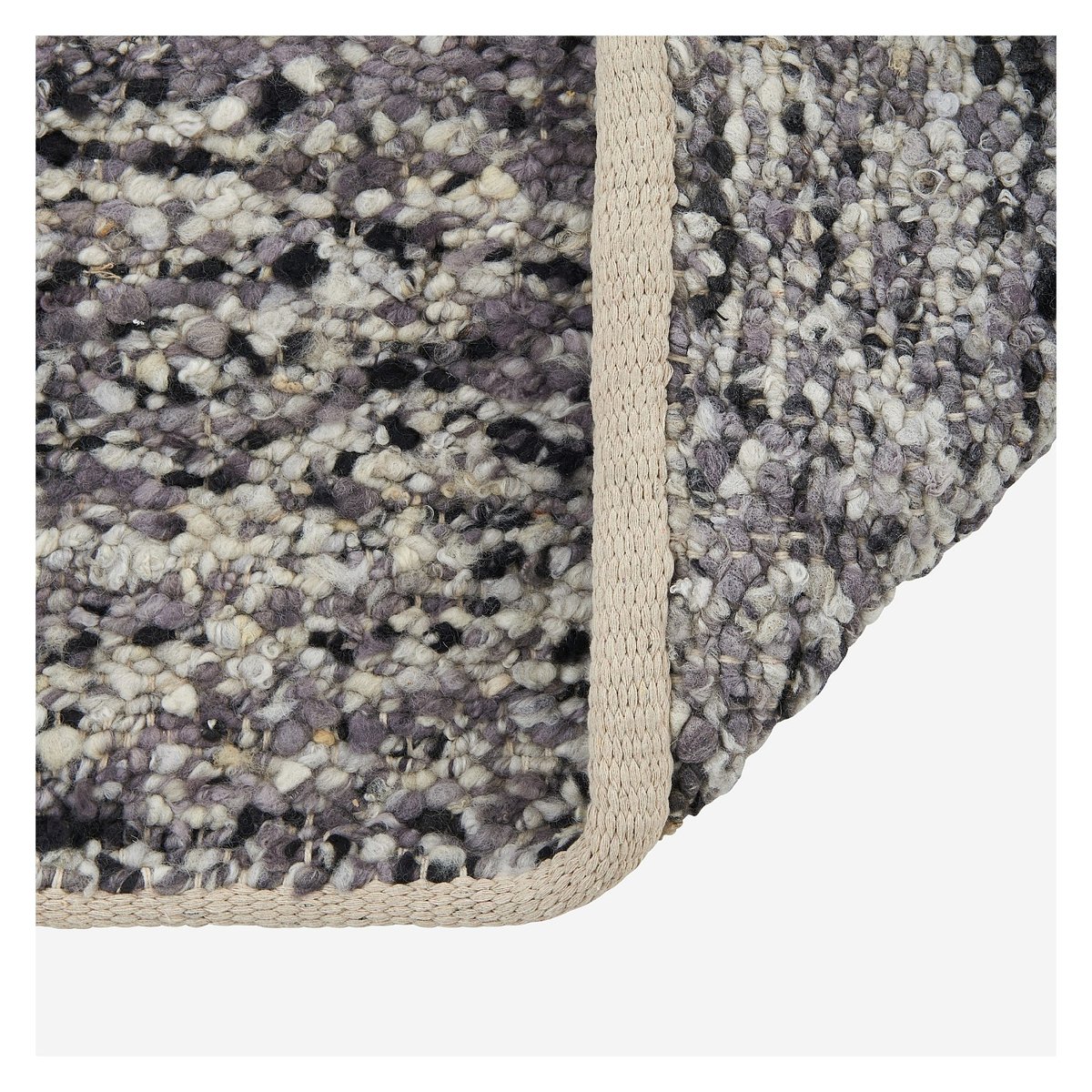 Tapis tissé en laine BENOITE gris, HABITAT