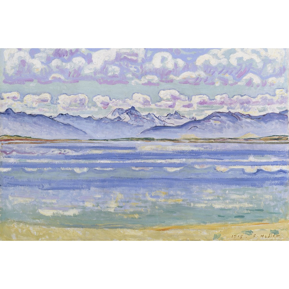 Tableau célèbre Weisshorn de Ferdinand Hodler tableau alu dibond, HEXOA