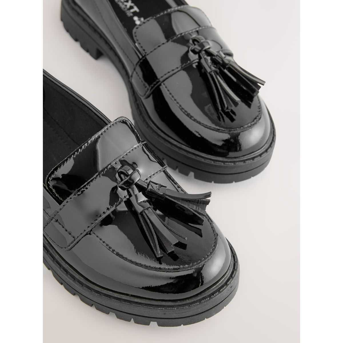 Mocassins glands semelle épaisse école noir, NEXT
