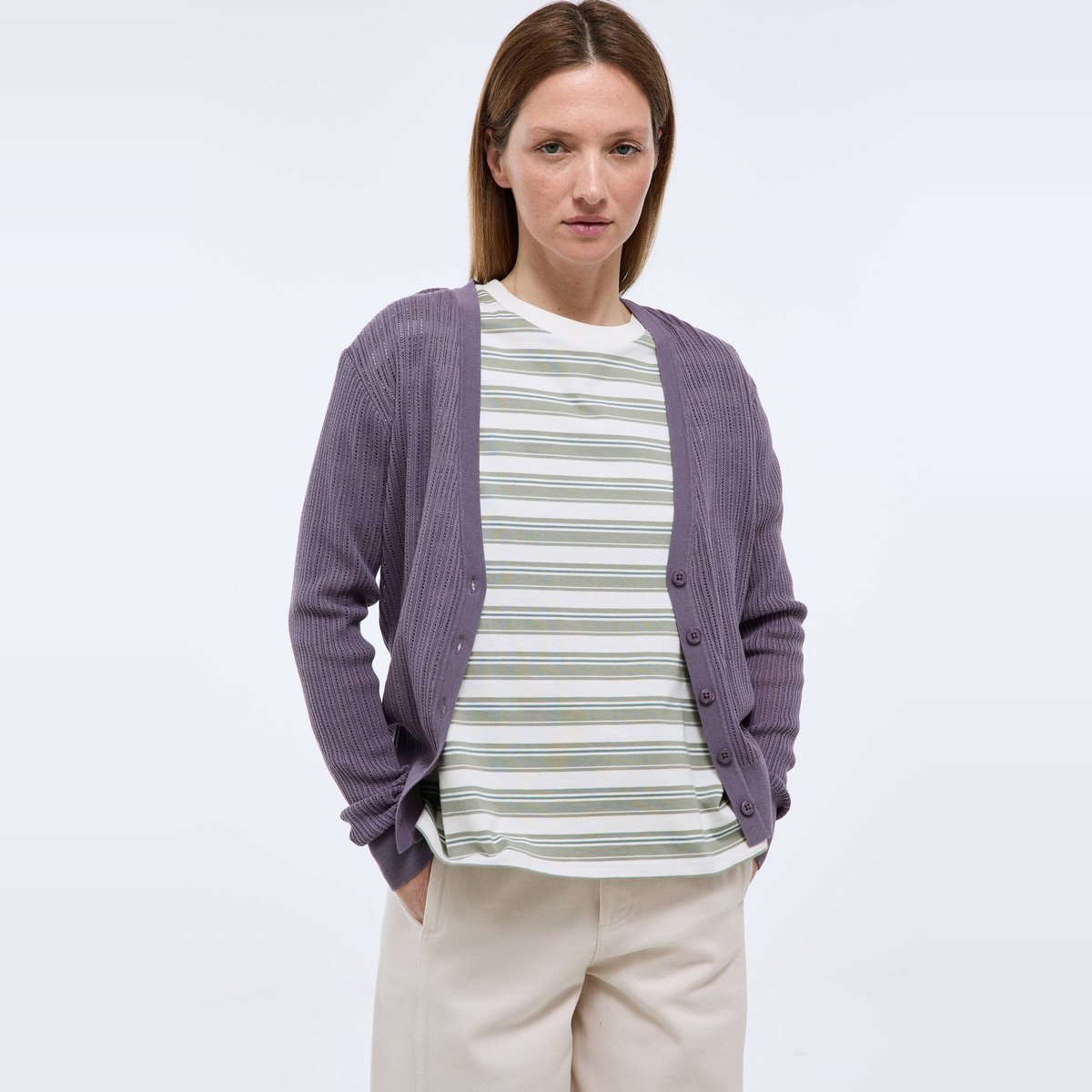 Cardigan uni manches longues shark, MONOPRIX