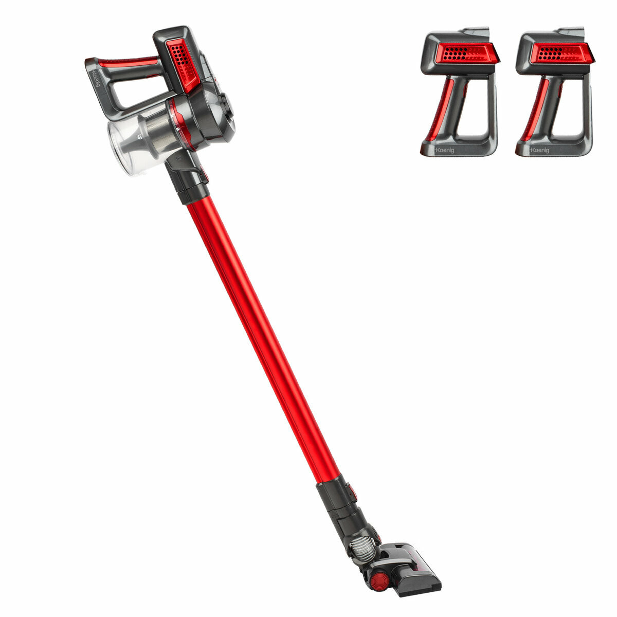 aspirateur balai powerclean+ et batterie rechargeable - up810+bty810 rouge, H.KOENIG