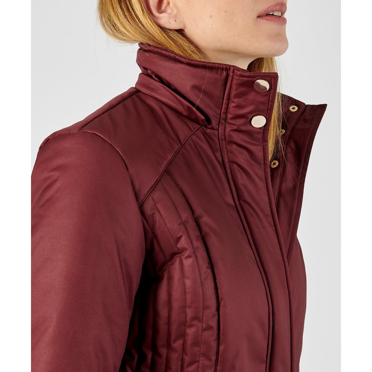 Parka Thermolactyl à piqûres fantaisie rouge bordeaux, DAMART