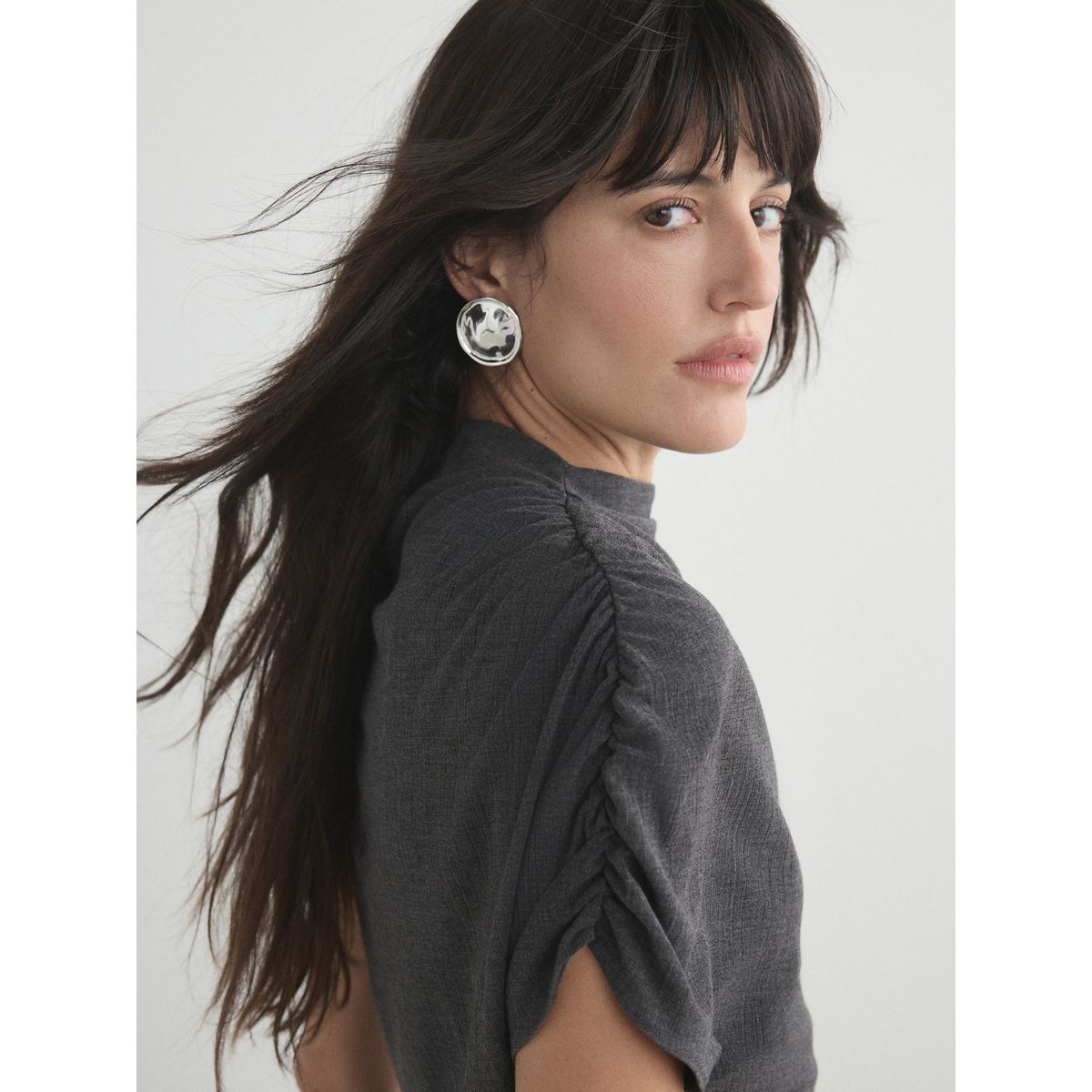 Haut asymétrique sans manches gris anthracite, NEXT