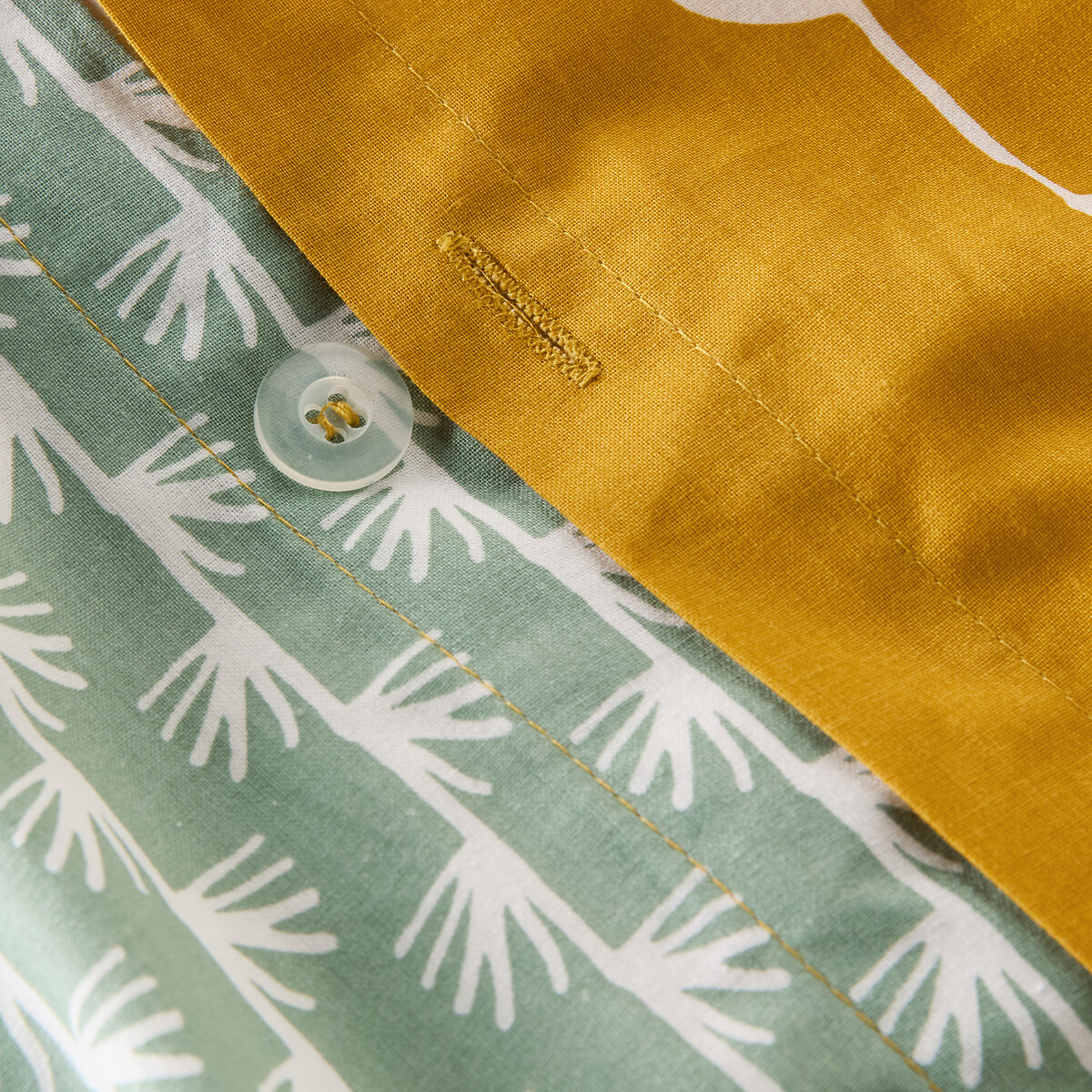 Housse de couette pur coton, Irun imprimé jaune/vert, LA REDOUTE INTERIEURS