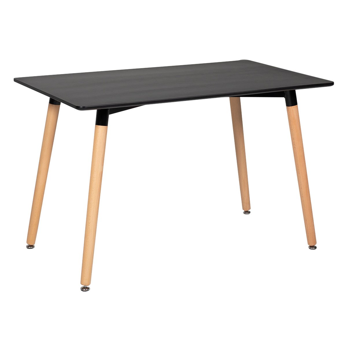 Ensemble table Pia et 4 chaises Nora noir, naturel, HAPPY GARDEN