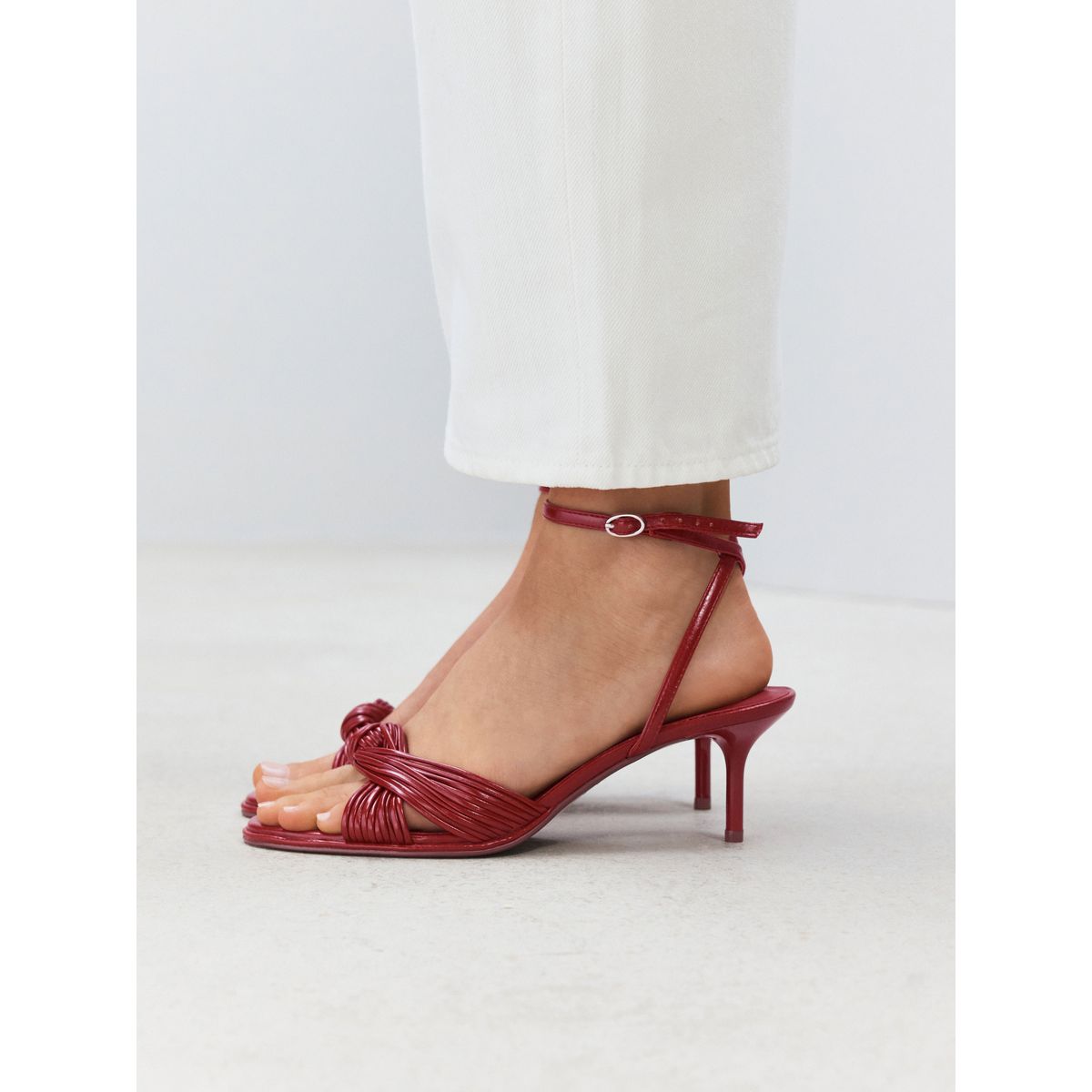 Sandales à talons, torsades et finition métal rouge, NEXT