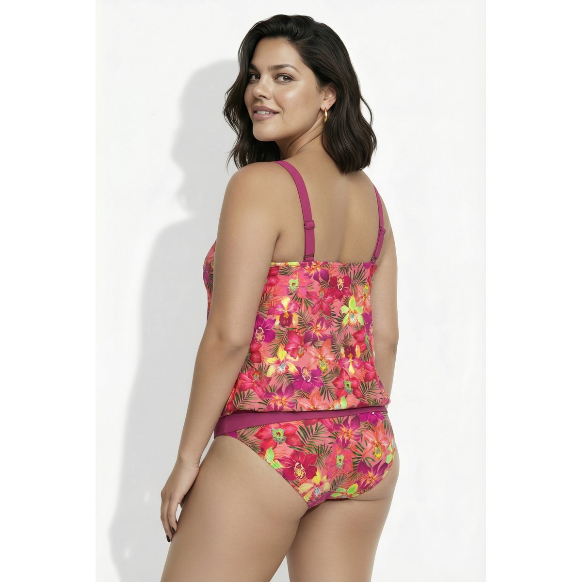 Tankini motif à fleurs fuchsia, ULLA POPKEN