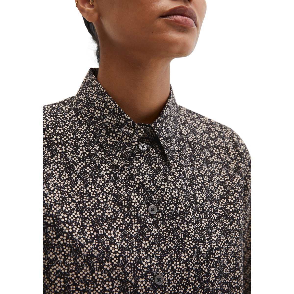 Blouse A-Shape en popeline Papertouch bleu, MARC O'POLO