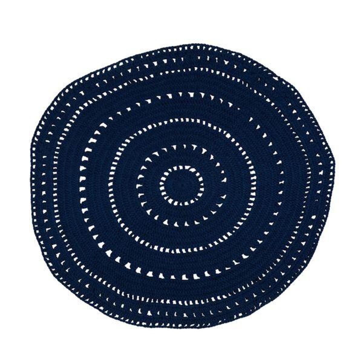 Tapis navy Ø 120 cm bleu foncé, ZAGO