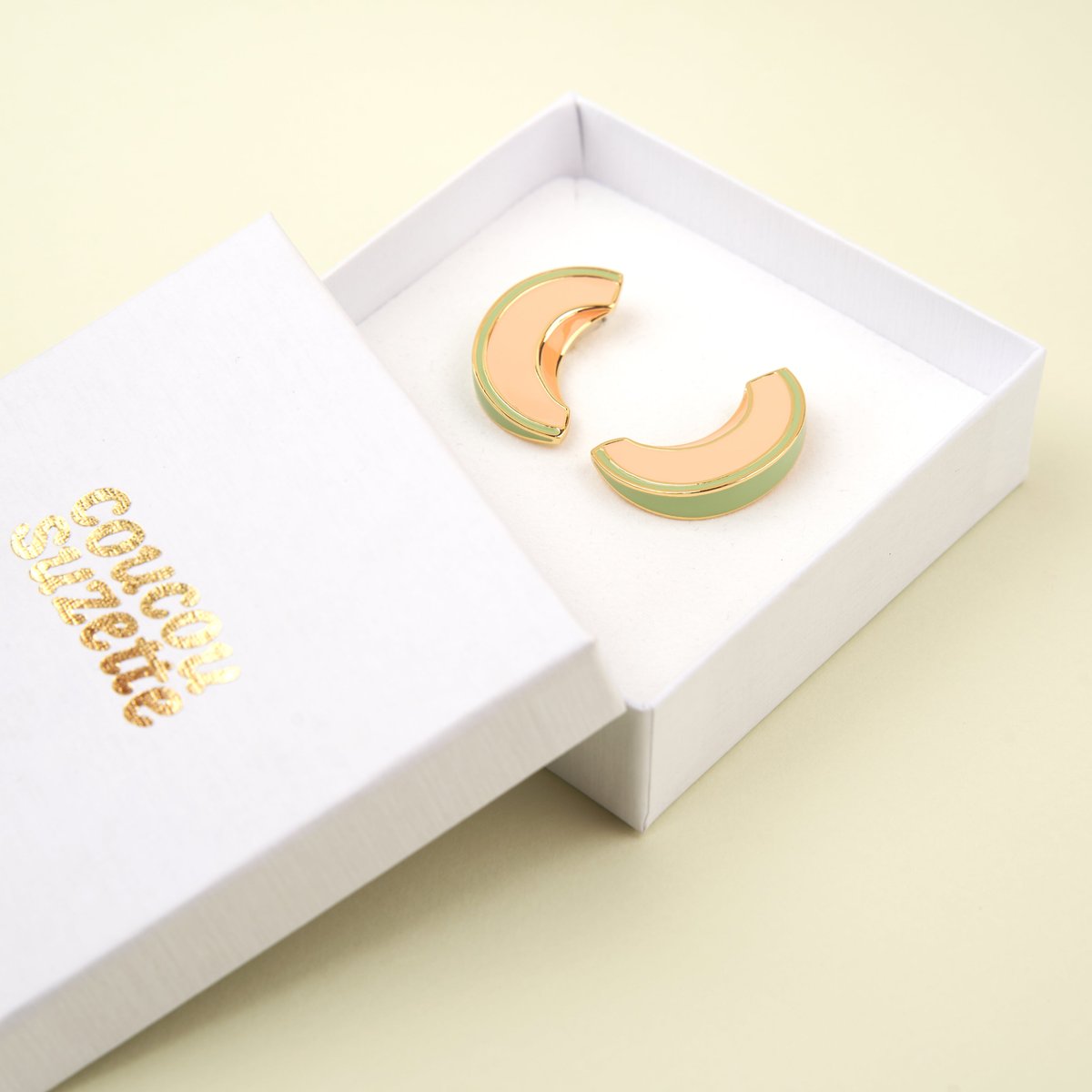 Boucles d'oreilles MELON orange et vert, COUCOU SUZETTE