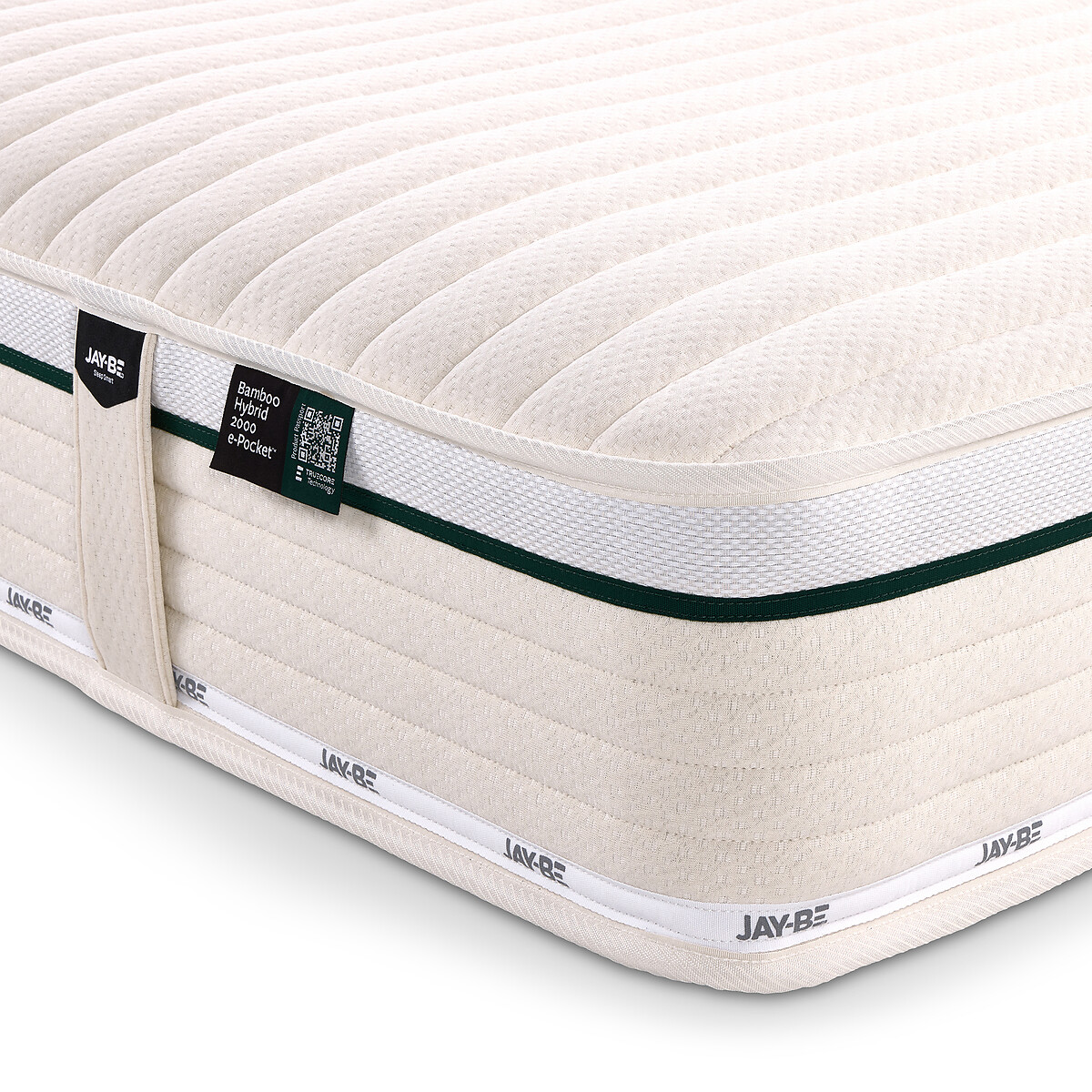 Jay-Be® Natural Fresh Bamboo Hybrid 2000 e-Pocket Mattress ecru/green, JAY-BE