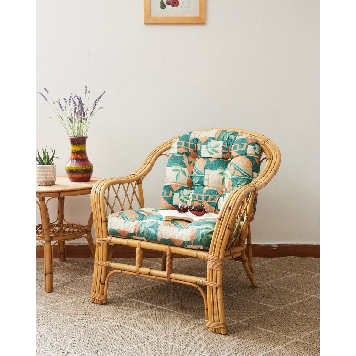 Fauteuil en rotin Ernest N°1024 - Bon état bois clair, DEBONGOUT