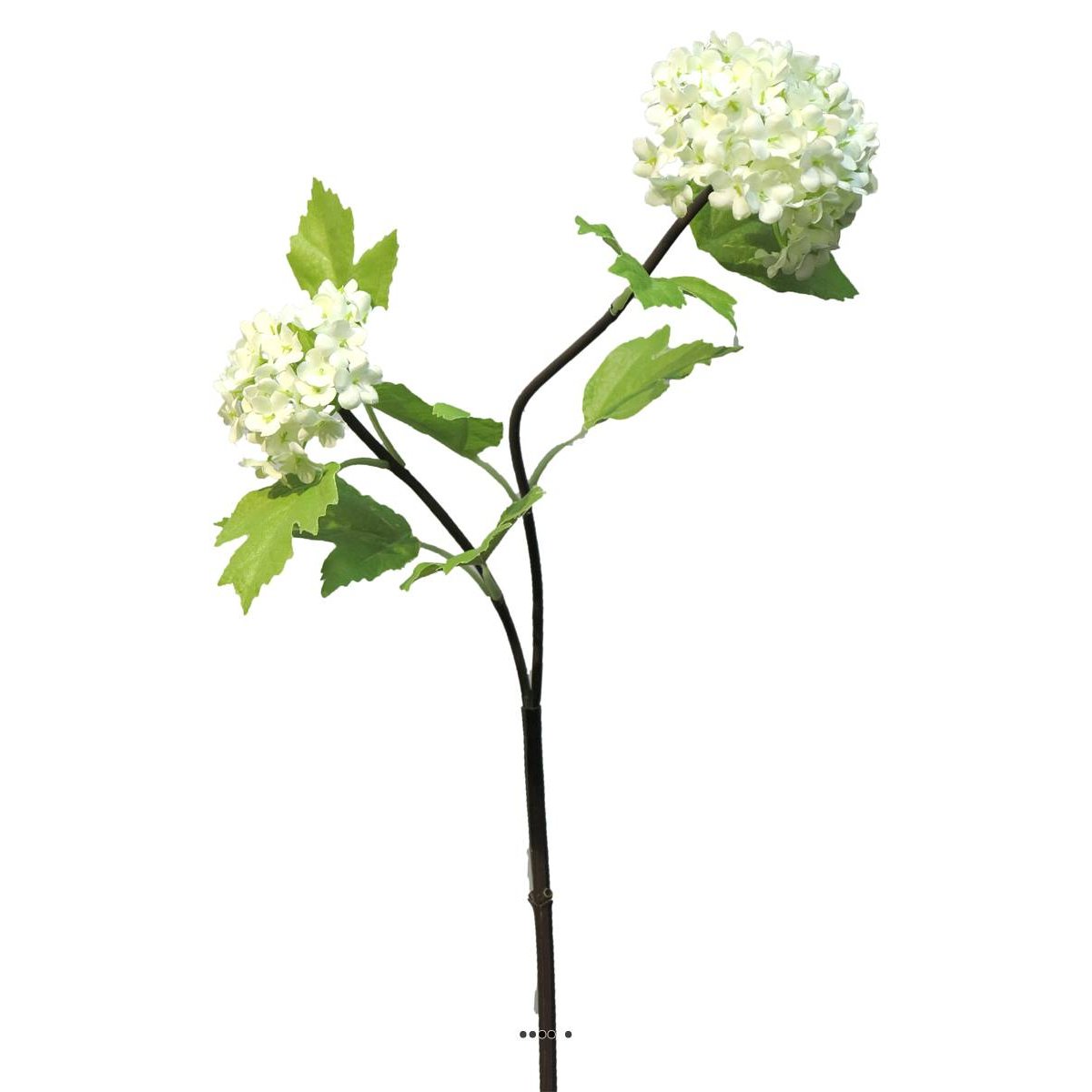 Branche de Viorne artificielle, 2 têtes, H crème, ARTIFICIELLES