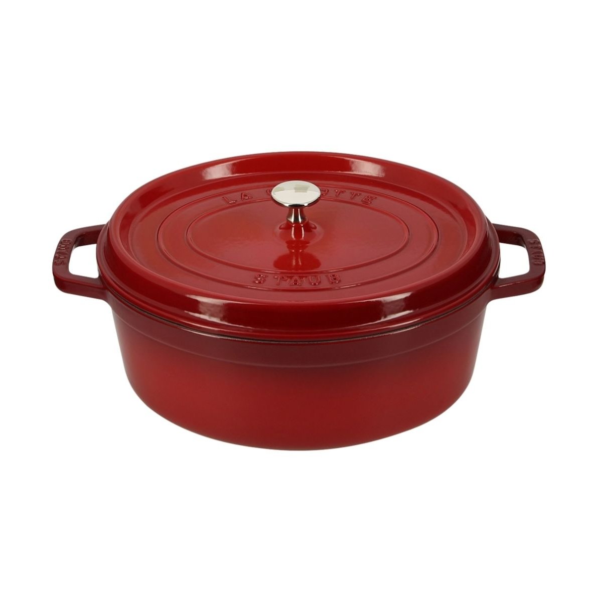 Cocotte en fonte ovale cherry 31 cm 5,5 l rouge, STAUB