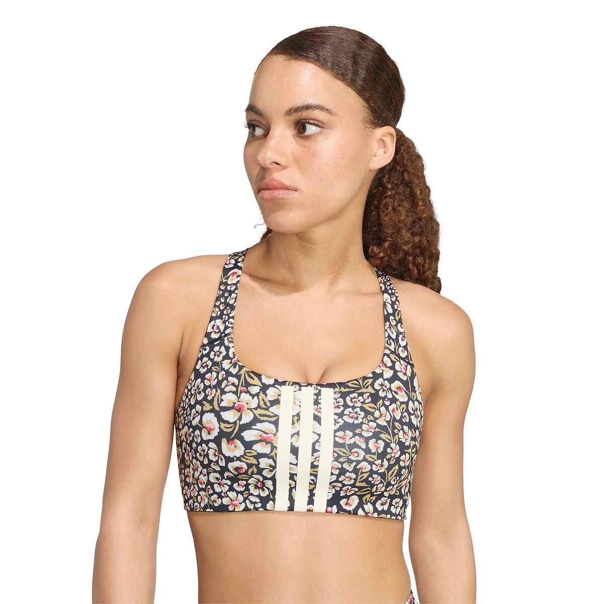 Farm Rio printed sports bra black print, adidas Performance