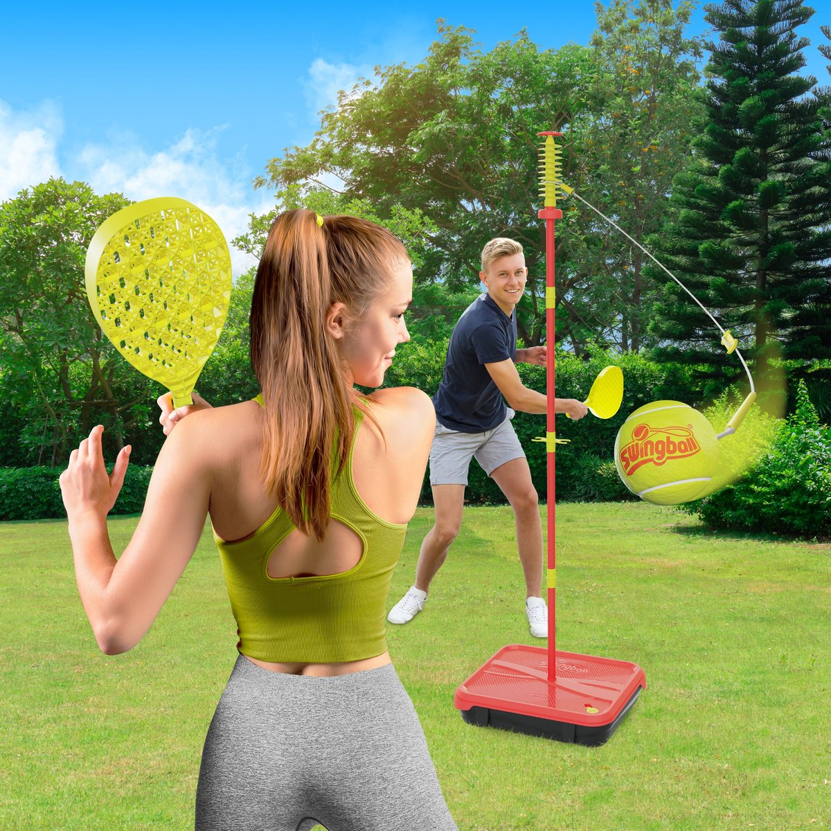 Jeu de balle Swingball toutes surfaces CLASSIC rouge - jaune, SWINGBALL