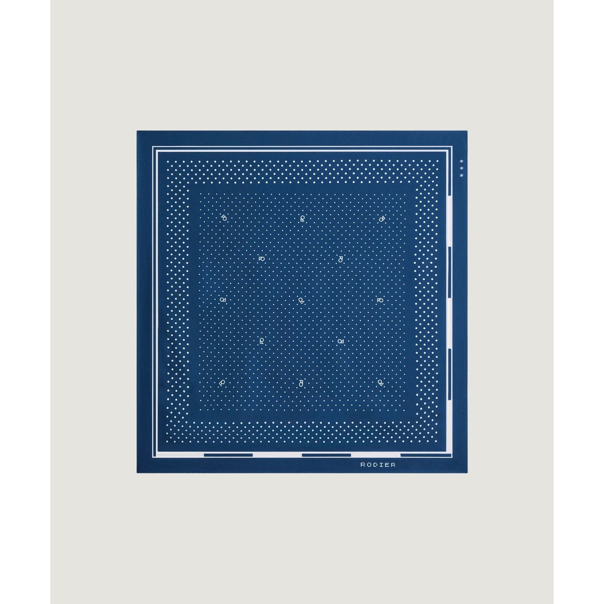 Bandana en soie à pois bleu marine, RODIER