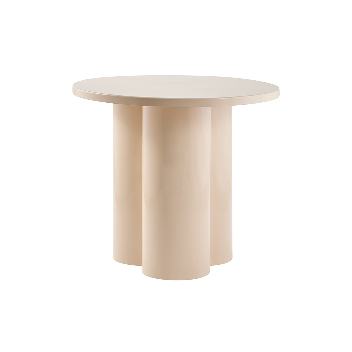 Table d'appoint design en métal émaillé beige D51 cm ZELIE beige, MILIBOO