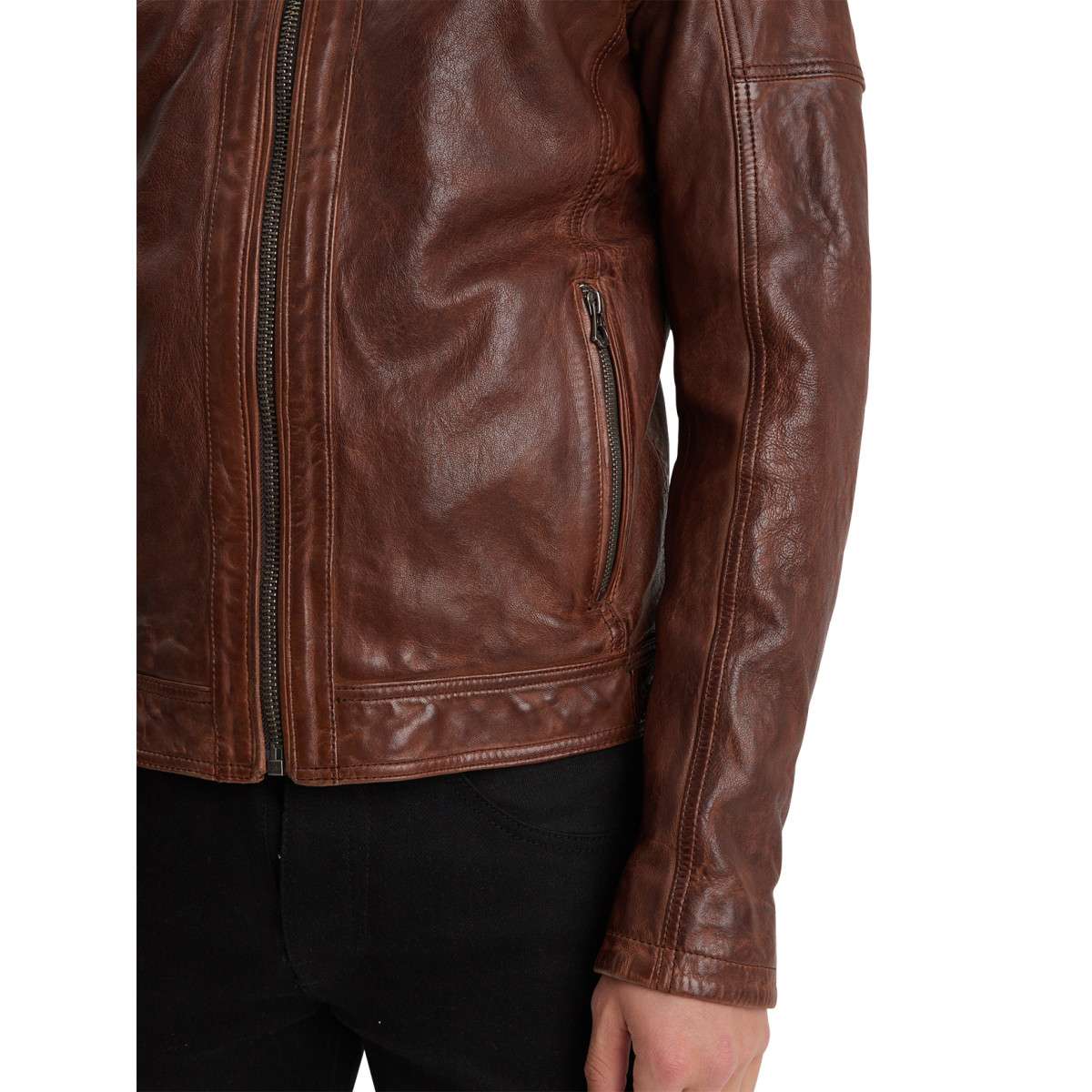 Blouson droit marron, DAYTONA
