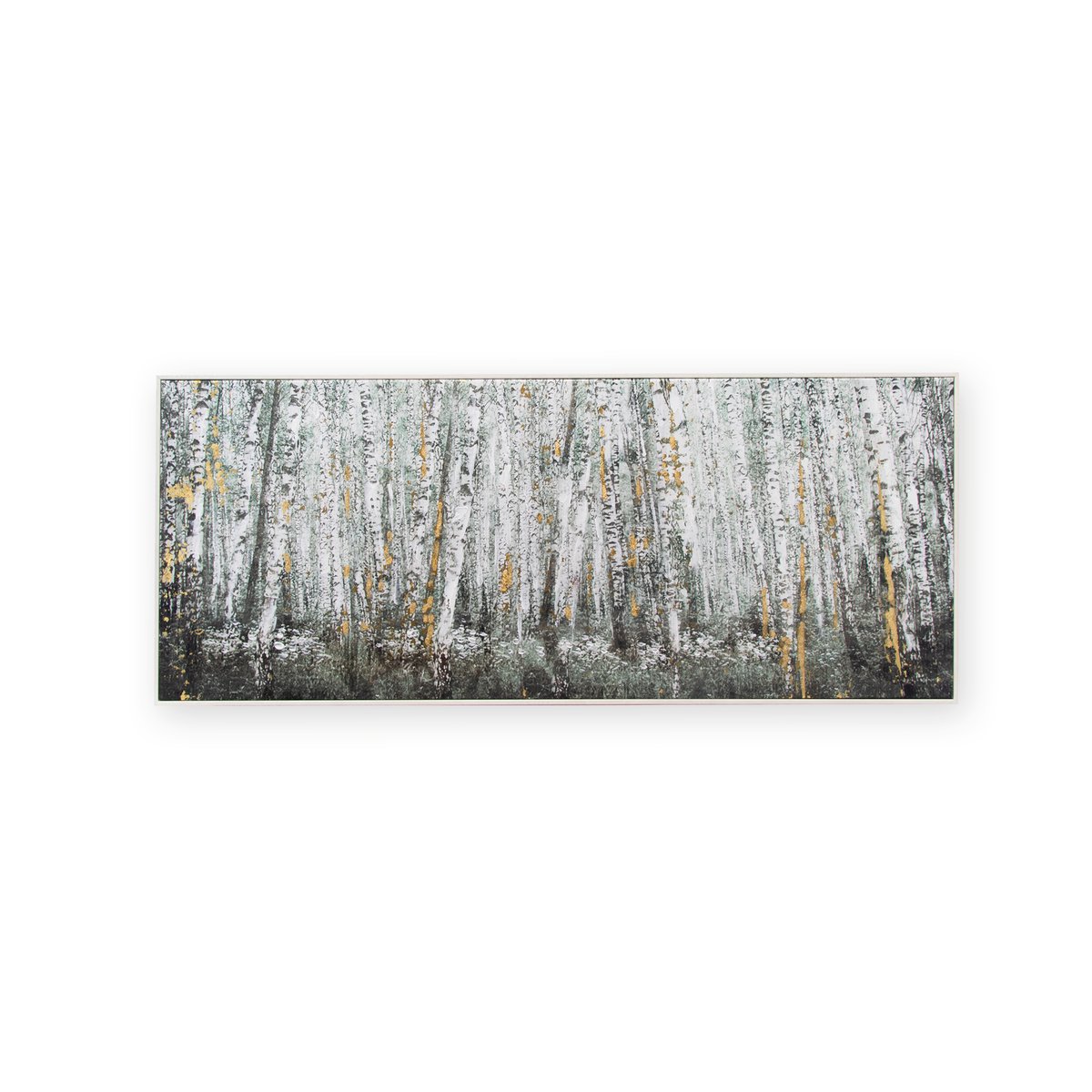 Toile encadrée Forêt de bouleaux gris, marron, doré, ART FOR THE HOME