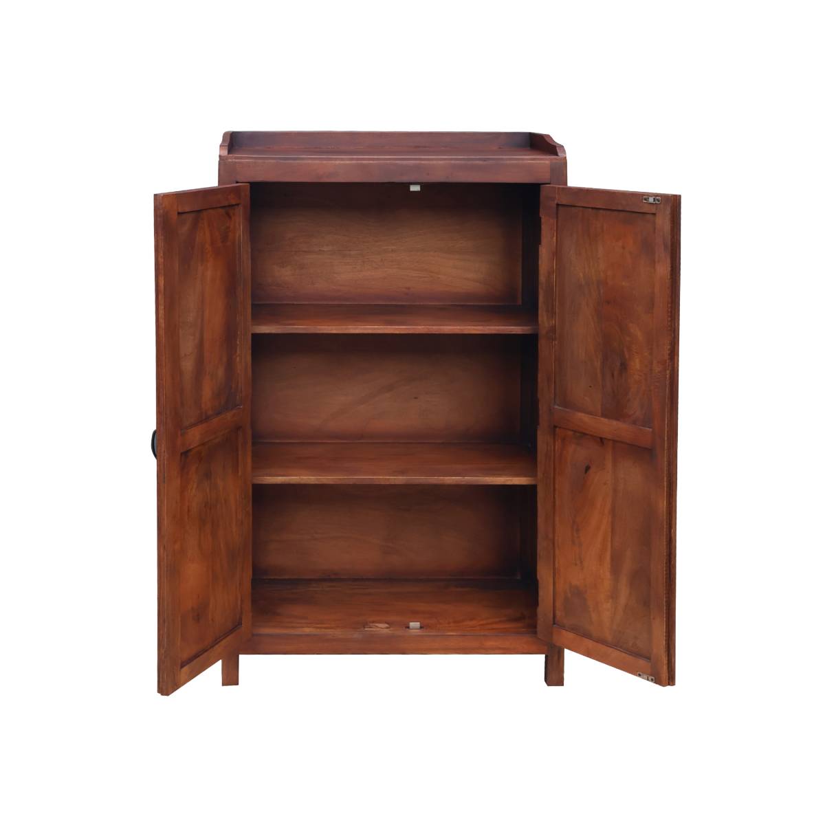 Armoire 2 portes en bois de manguier ARNO bois foncé, MADE IN MEUBLES