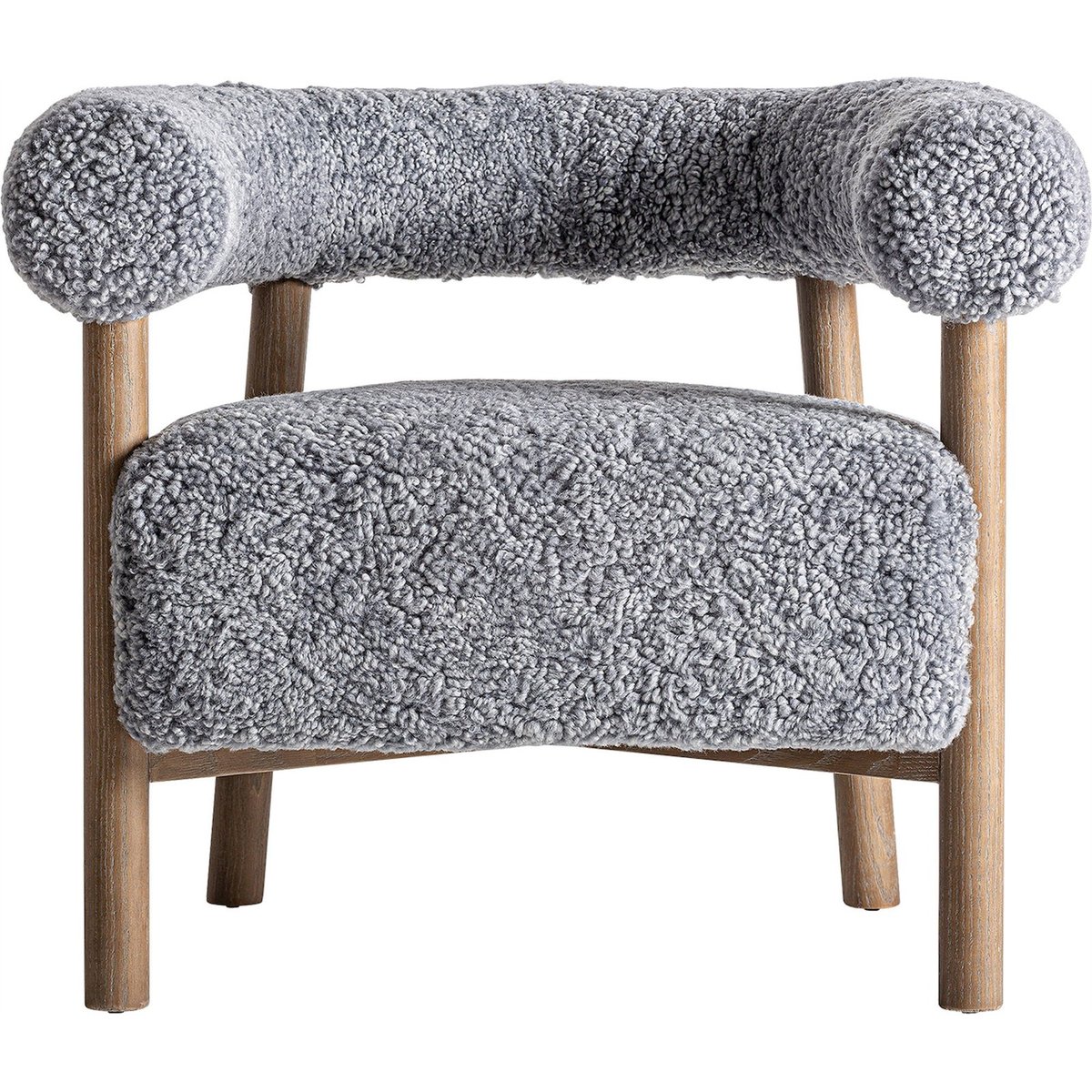 Fauteuil de salon contemporain en frêne marron naturel bois de frêne, RECOLLECTION