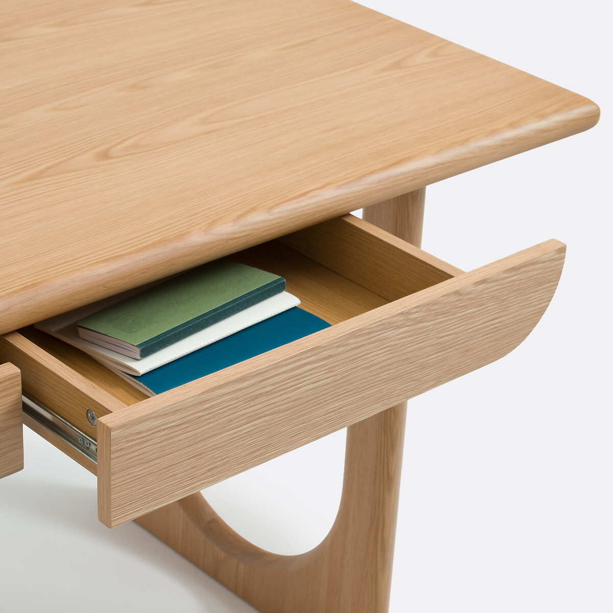 Bureau XL en chêne et plaqué, 2 tiroirs, Douve chêne, LA REDOUTE INTERIEURS