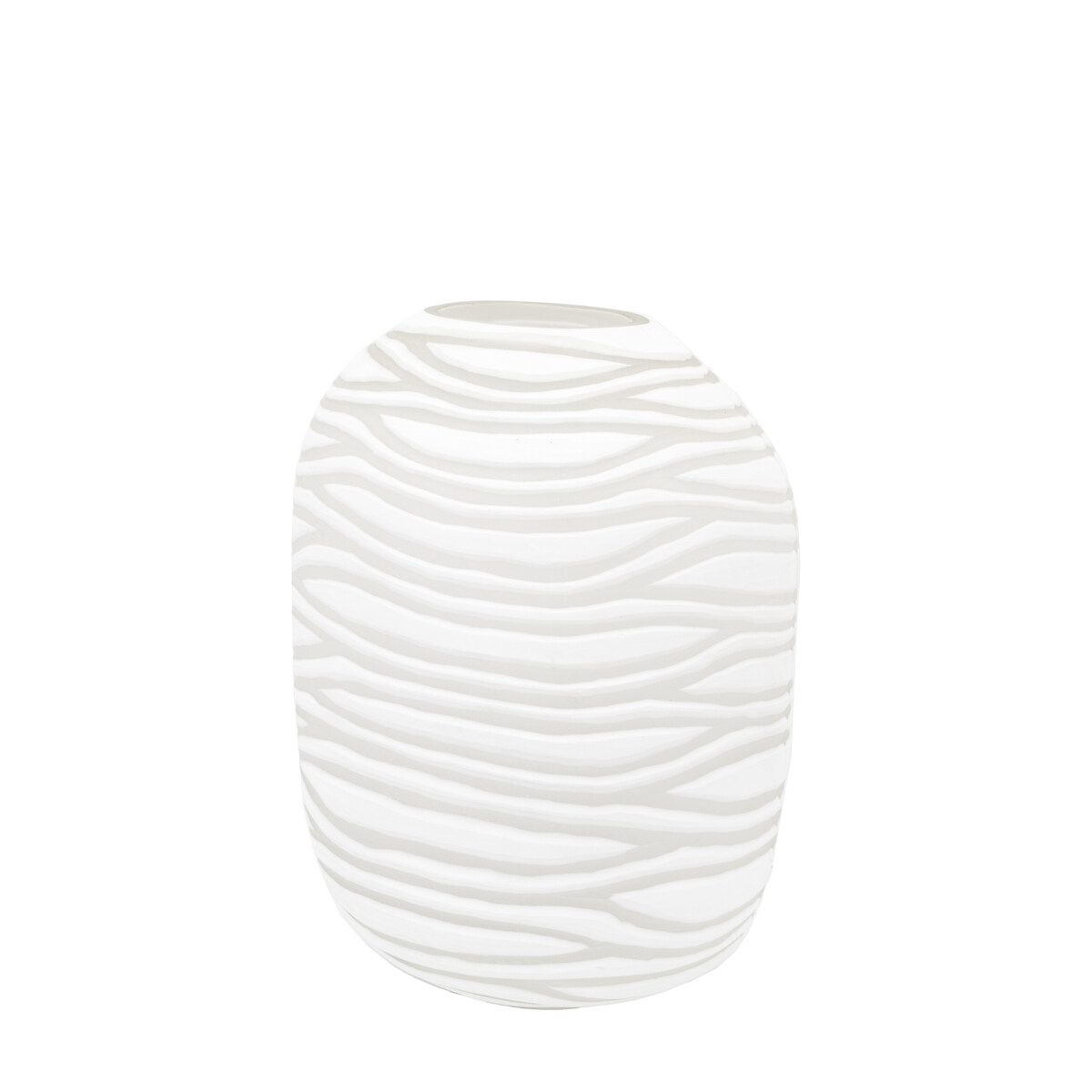 Andorra Handblown 40cm Carved Glass Vase white, ÉDITÉ