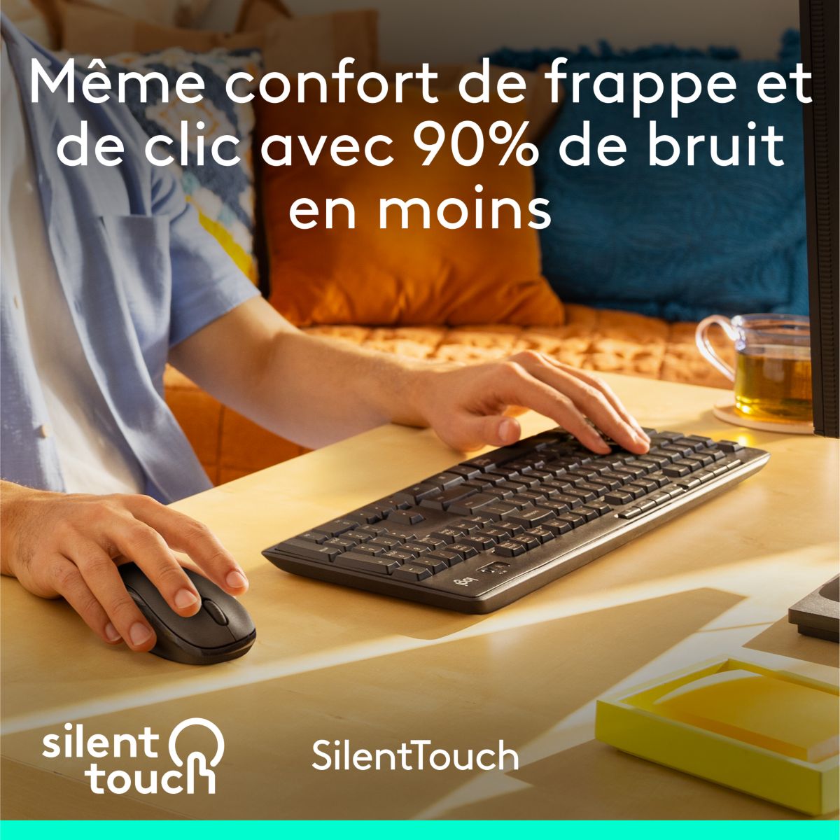 Clavier + Souris MK295 Silent Wireless Combo gris, LOGITECH