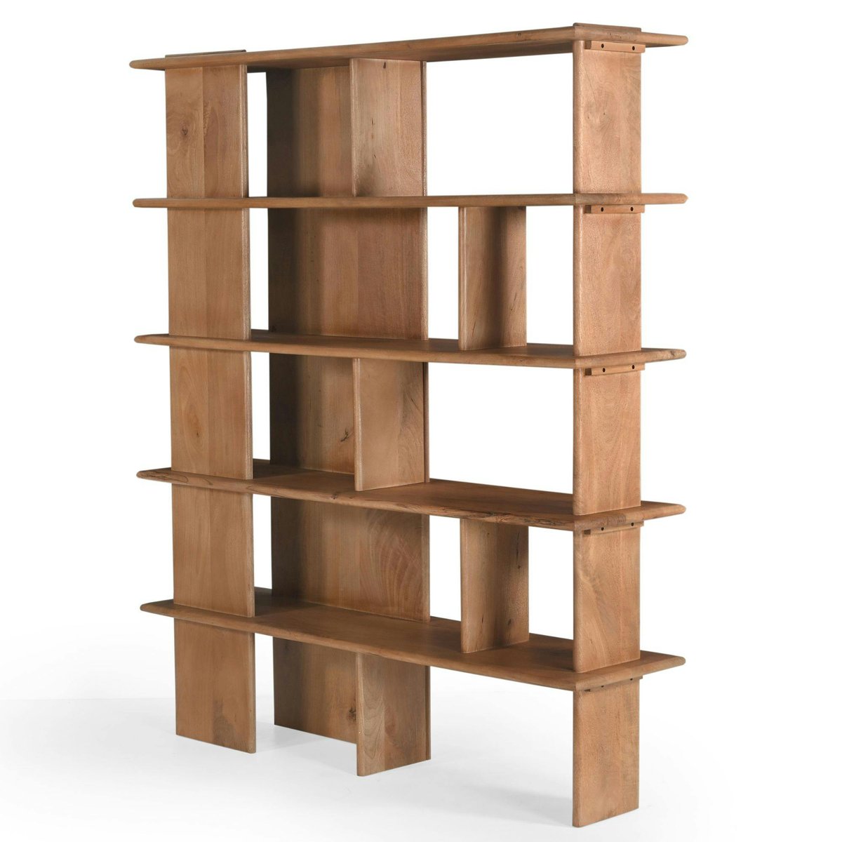 Bibliothèque en bois clair à plateaux ouverts 150 cm ALMA bois naturel, PIER IMPORT